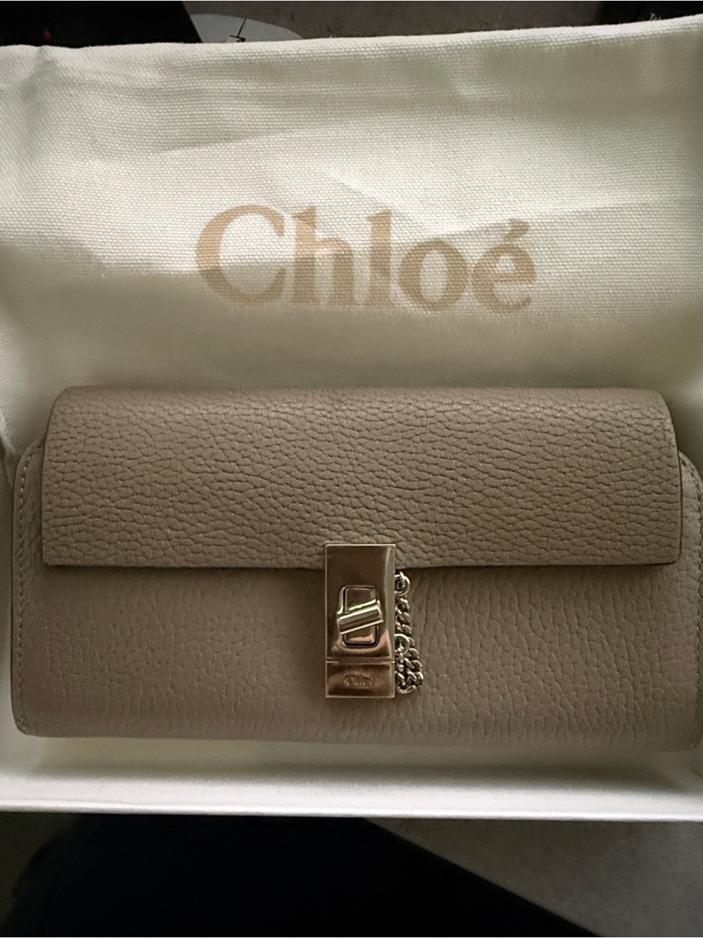 Authentic Chloé Drew Pebbled Leather Wallet